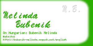 melinda bubenik business card